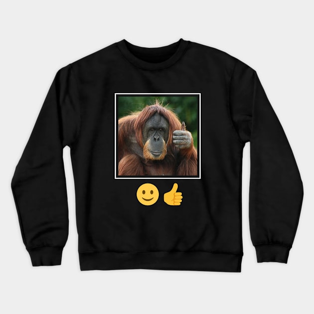 Orangutan Thumbs Up Emoji Crewneck Sweatshirt by giovanniiiii